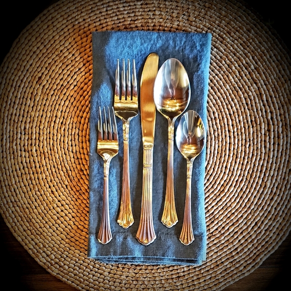 ESTIA GOURMET Dorian SS 5 Piece Place Setting Discontinued Pattern - NWT - Picture 6 of 14